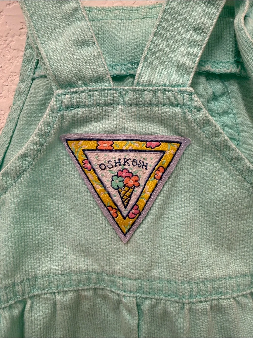 1980s Vintage OshKosh B'gosh Mint Green Toddler Overalls - Rare Find
